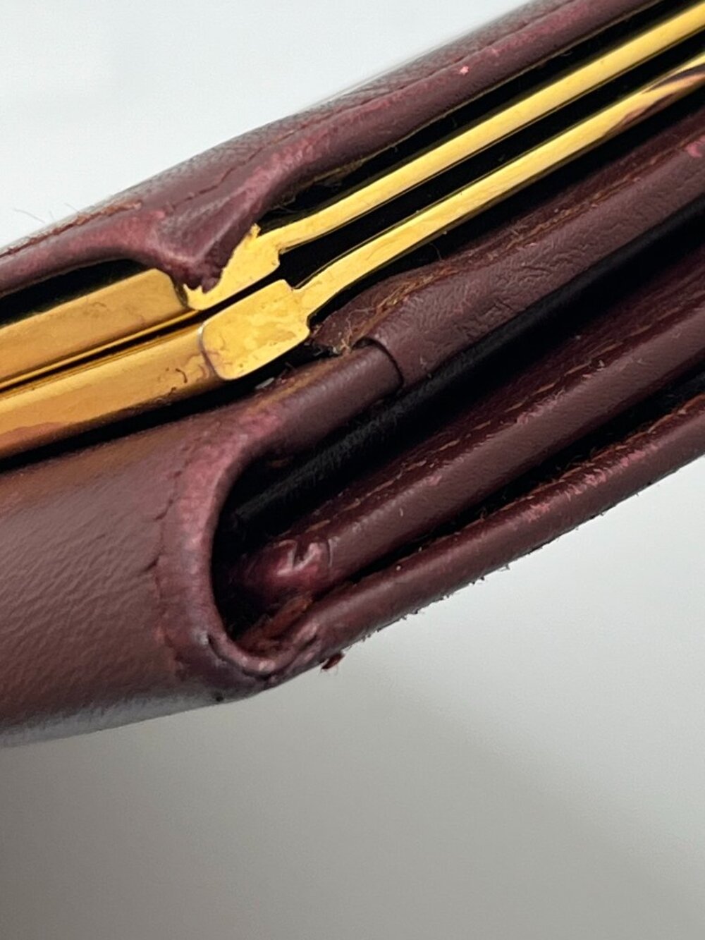 Vintage Cartier Must Line Burgundy Kisslock Long Wallet - Picture 4 of 15